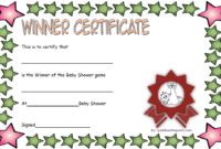 Baby Shower Winner Certificate Template 5