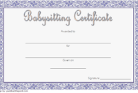 Babysitting Certificate Template 1