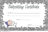 Babysitting Certificate Template 2