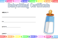 Babysitting Certificate Template 3