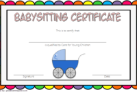Babysitting Certificate Template 4