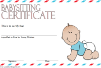 Babysitting Certificate Template 7