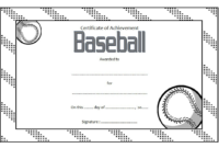 Baseball Award Certificate Black White