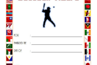 Baseball Award Certificate Template for League