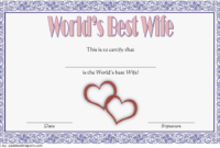Best Wife Certificate Template 4