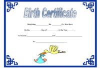 Cute Birth Certificate Template 5