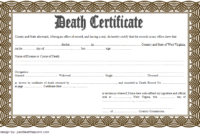 Death Certificate Template West Virginia 3