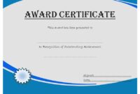 Outstanding Achievement Certificate Template 2