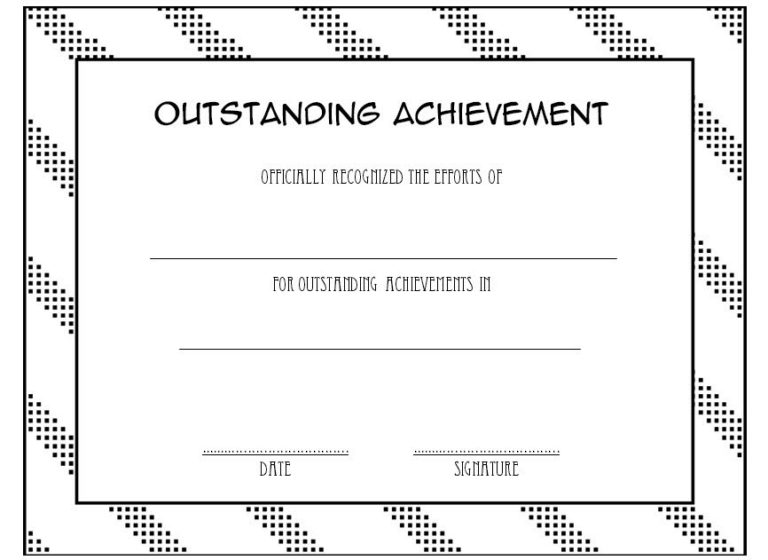 Outstanding Achievement Certificate Template 7 Paddle Templates