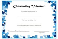 Outstanding Volunteer Certificate Template