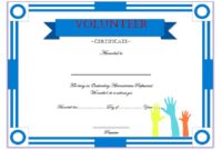 Outstanding Volunteer Certificate Template 4