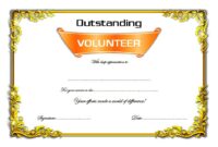 Outstanding Volunteer Certificate Template 7