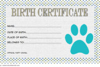 Stuffed Animal Birth Certificate Template 1