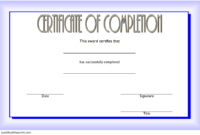 Training Completion Certificate Template 1