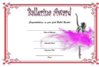 Ballet Certificate Template 1
