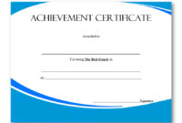 Best Coach Certificate Template 4
