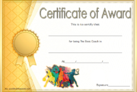 Best Coach Certificate Template 7