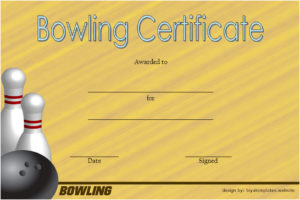 Bowling Certificate Template 1 | Paddle Certificate