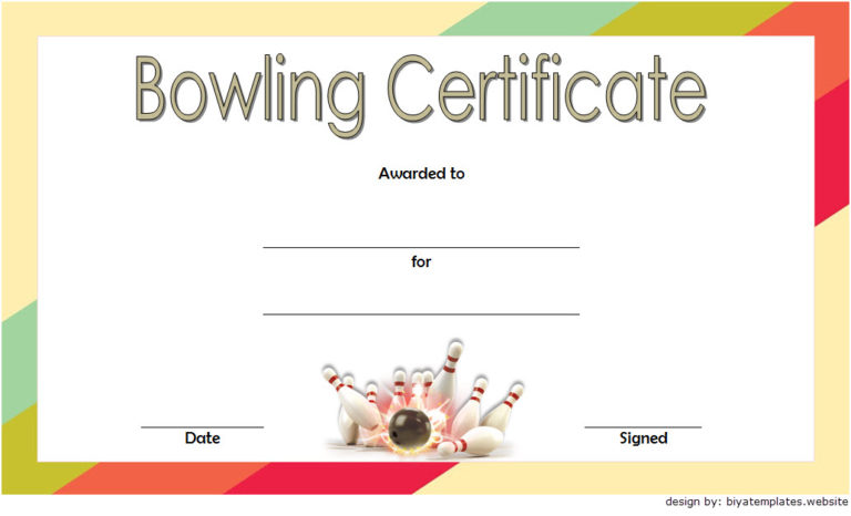Bowling Certificate Template 2 Paddle Templates