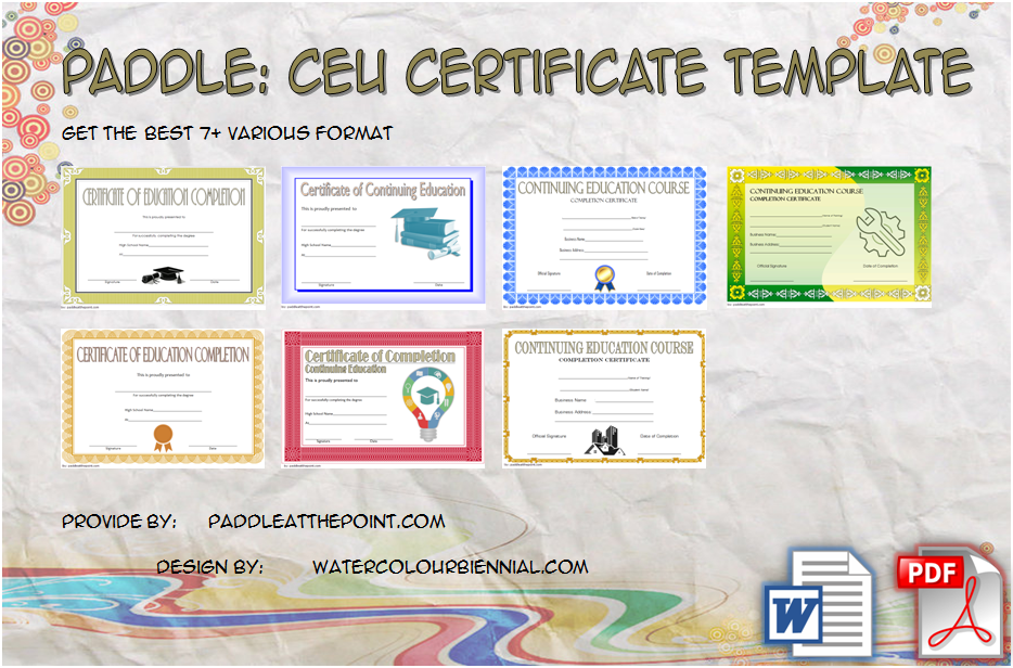 CEU Certificate Template Free (7  BEST Educational Designs)