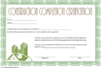 Certificate of Construction Completion Template 2