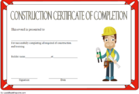 Certificate of Construction Completion Template 5