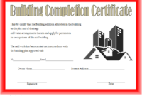 Certificate of Construction Completion Template 9
