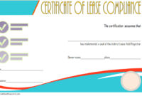 Certificate of Lease Complience Template 2