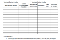 Certificate of Origin Template 5