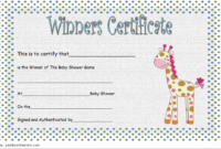 Contest Winner Certificate Template for Baby Shower 2