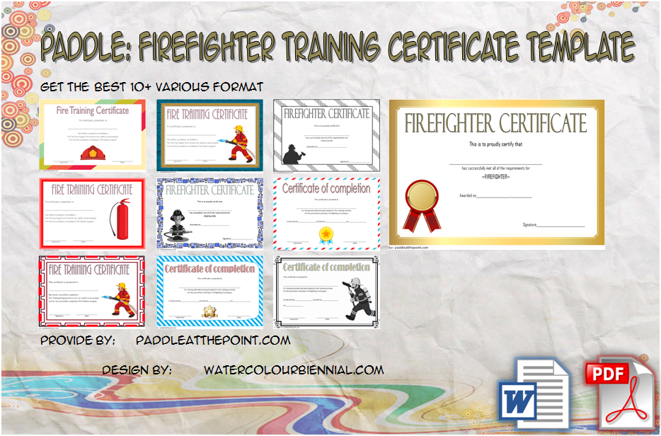 firefighter of the year certificate template, fire fighting certificate template, firefighter training certificate template, fire safety certificate template