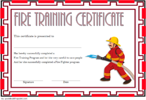 Firefighter Training Certificate Template 4 | Paddle Templates