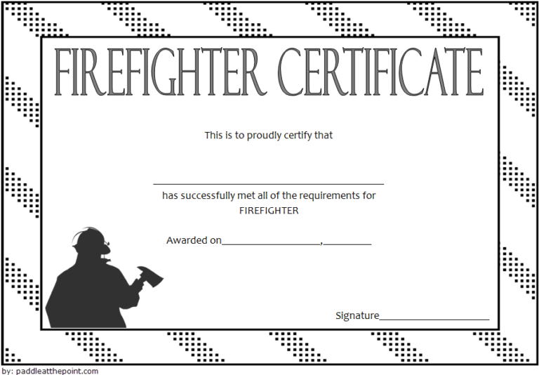 Firefighter Training Certificate Template 5 Paddle Templates 3495