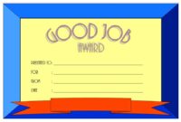 Good Job Certificate Template 9
