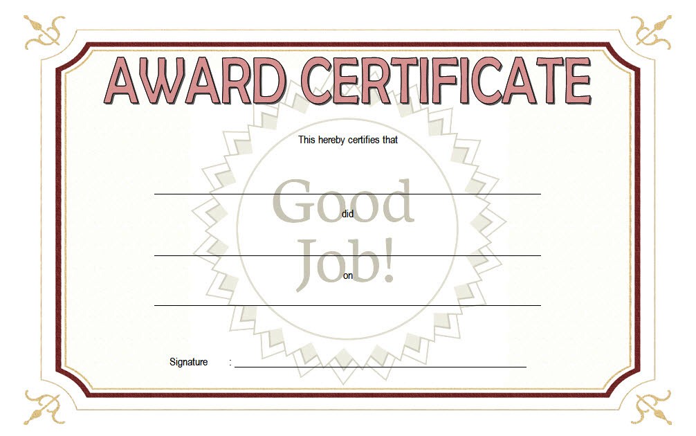 good job certificate template free, great job certificate templates word, best employee certificate template, good job student certificate
