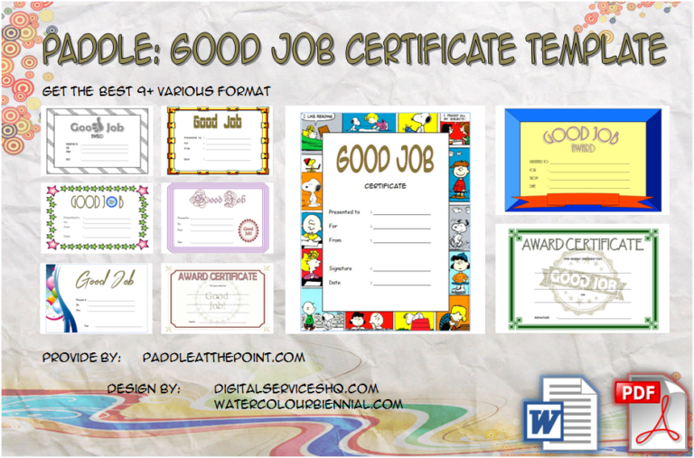Good Job Certificate Template Free [9+ Best Choices]
