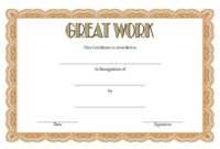 Great Work Certificate Template 5
