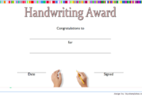 Handwriting Award Certificate Printable 2