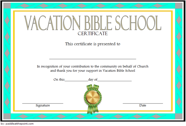 Lifeway VBS Certificate Template 4 Paddle Certificate