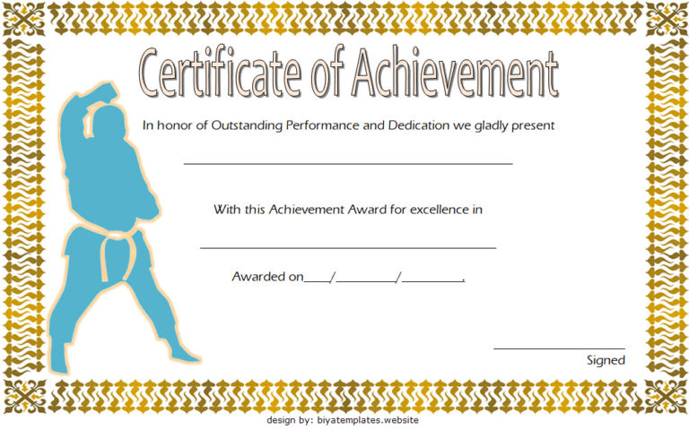 Martial Arts Certificate Template 7 | Paddle Templates