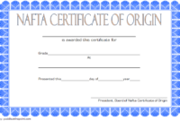 Nafta Certificate of Origin Template 1