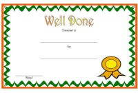 Well Done Certificate Template 1