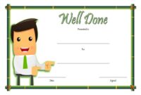 Well Done Certificate Template 2