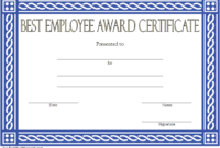 Best Employee Certificate Template 1