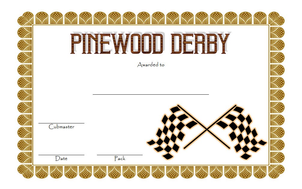 Pinewood Derby Certificate Printable Template Printable Templates