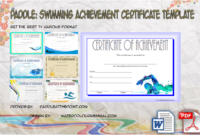 Swimming Achievement Certificate Template by Paddle