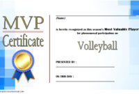 Volleyball Award Certificate Template Free 4