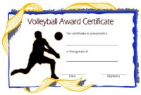 Volleyball Certificate Template 3