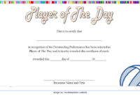Player of The Day Certificate Template 2