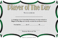 Player of The Day Certificate Template 3